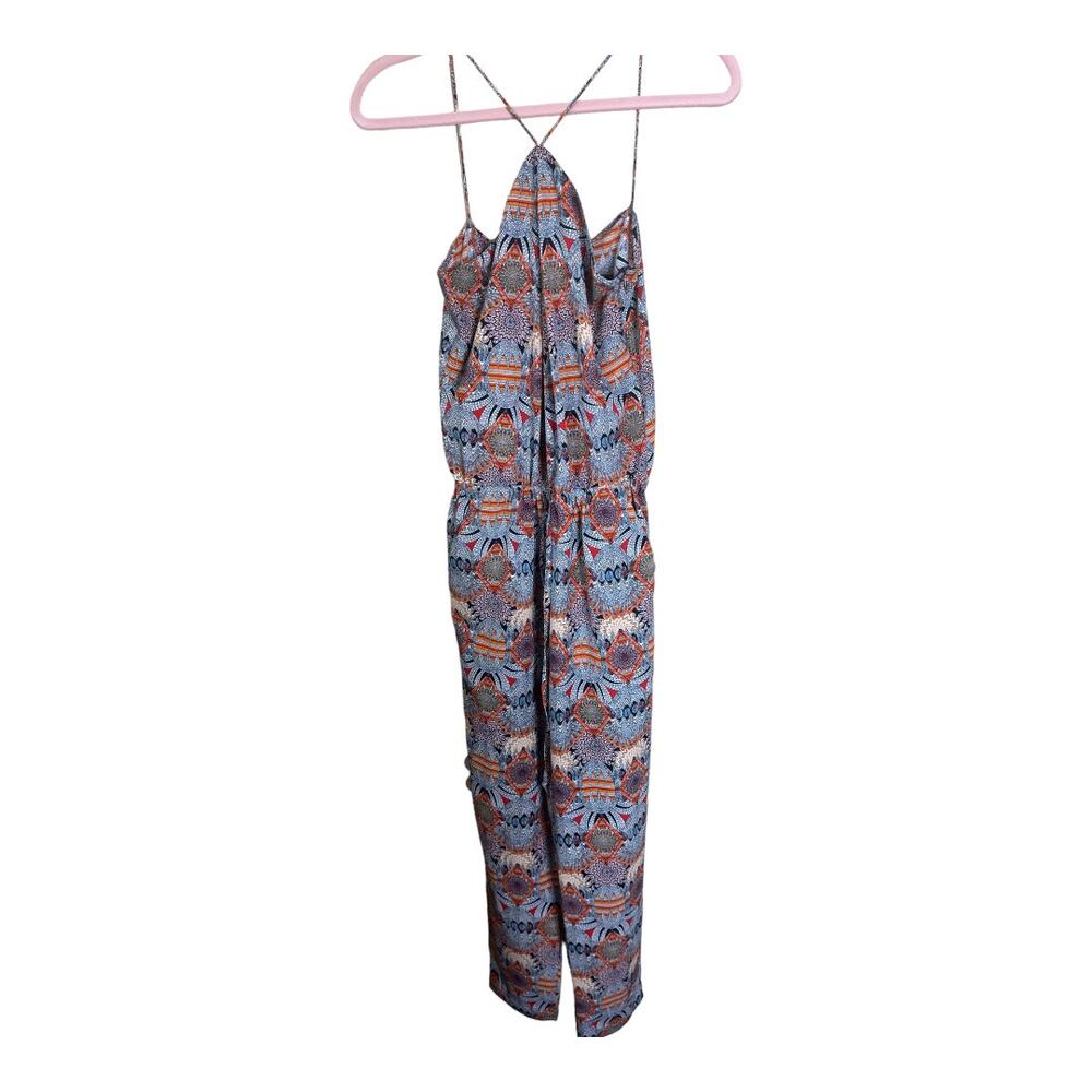 Zara trafaluc sleeveless spaghetti strap colorful pattern jumpsuit XS